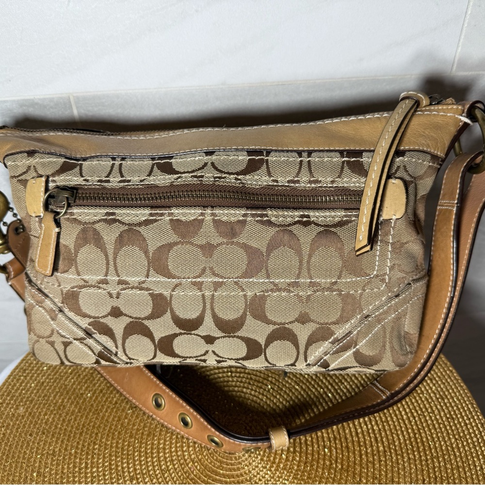 Coach Signature Brown and Tan Crossbody Bag. EXCELLENT CONDITION